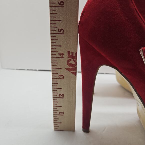Mark & Maddux Bright Red Stripper Platform Stelletos Size 7.5 - Picture 8 of 8